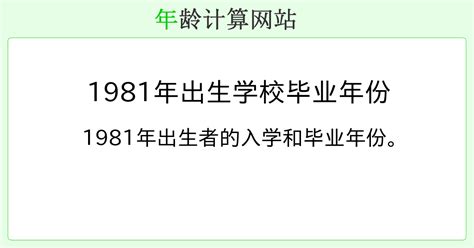 1981出生|从出生日期计算年龄